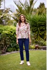 JOLENE RUFFLE BLOUSE - monet flor